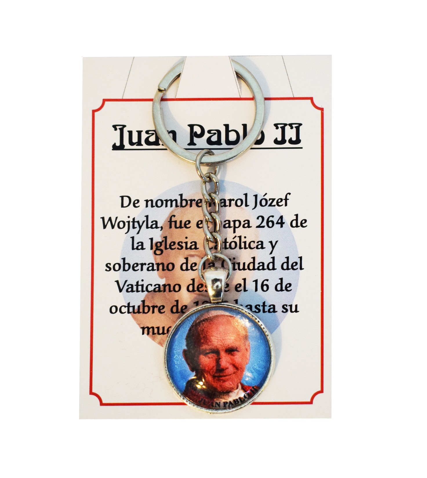 **B2-Llavero Juan Pablo II Amuleto de la suerte