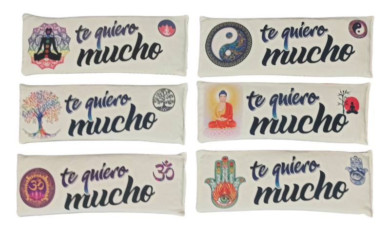 **B4-"Te Quiero Mucho" Saco térmico Lumbar con símbolo y dedicatoria calor/Frio (Precio por unidad)
