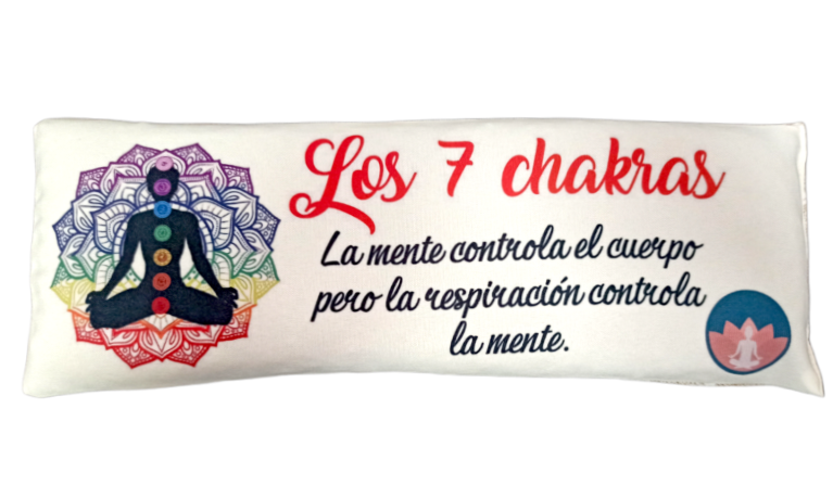 **Los 7 Chakras" Saco térmico Lumbar con símbolo y dedicatoria calor/Frio (Precio por unidad)