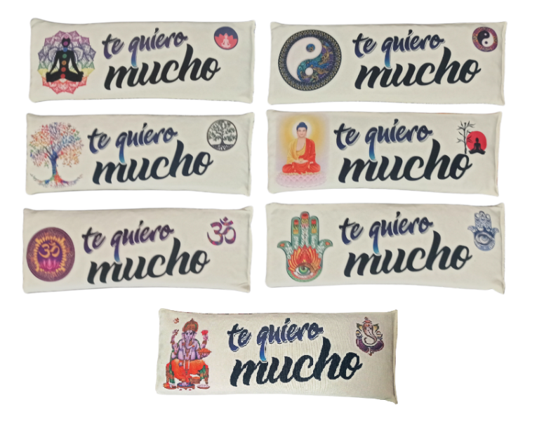 **B4-"Te Quiero Mucho" Saco térmico Lumbar con símbolo y dedicatoria calor/Frio (Precio por unidad)