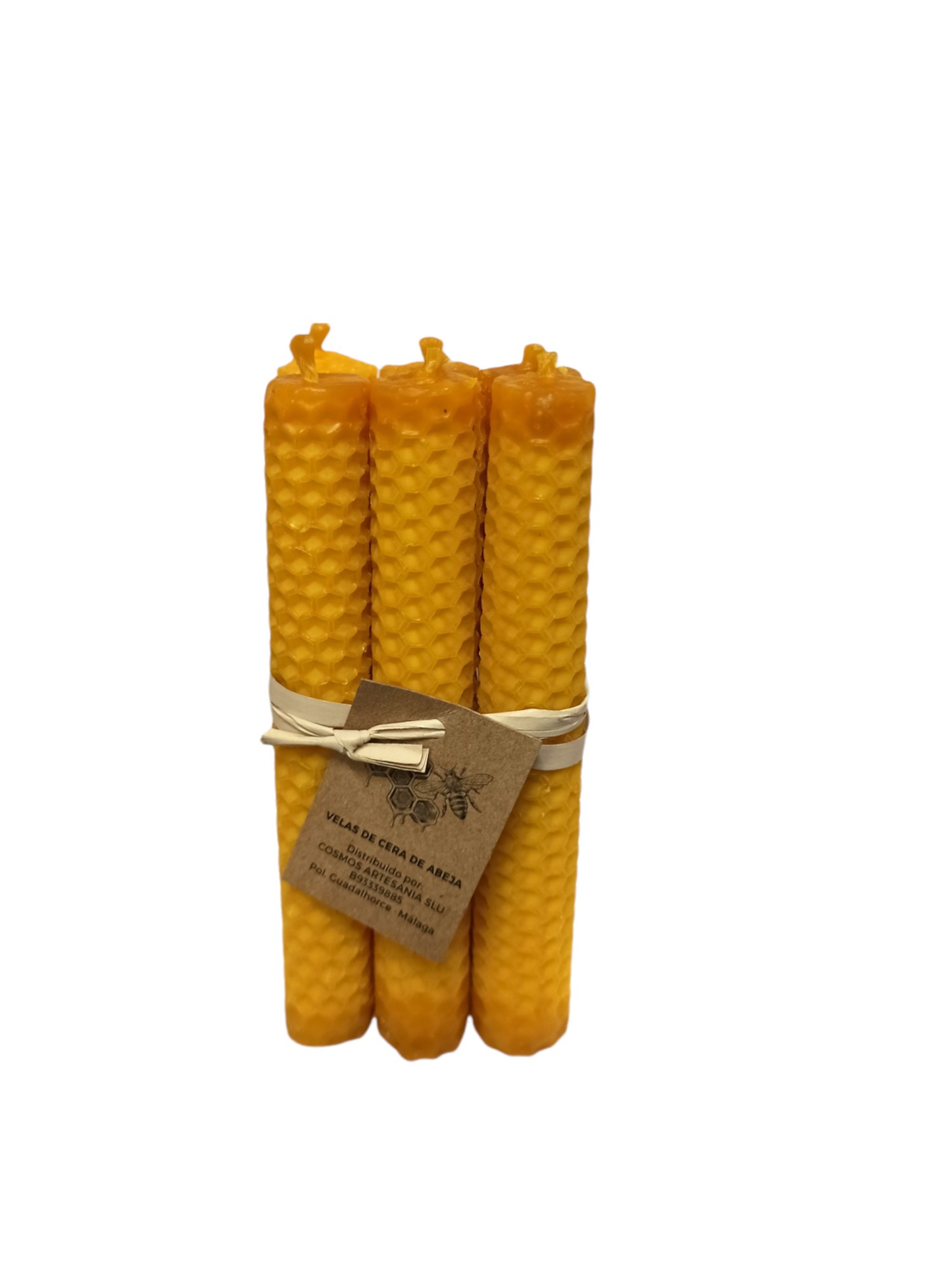 **B3-Set 6 velas 15x2cm bujía panal miel