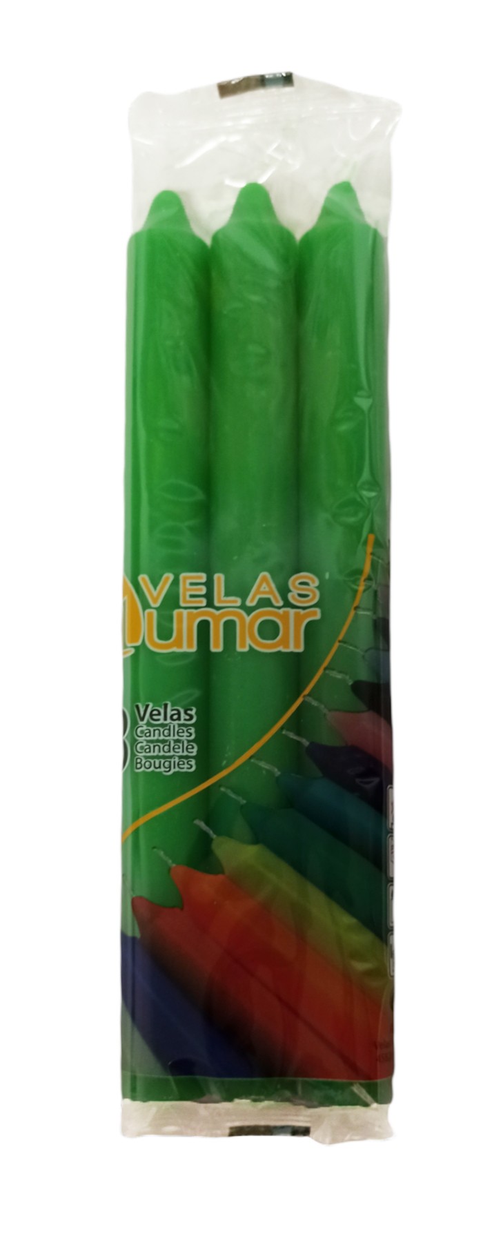 B3/G-Pack 3 velas verdes bujía 22cm