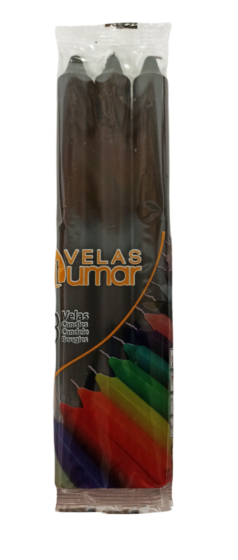 **B3/G-Pack 3 velas negras bujía 22cm