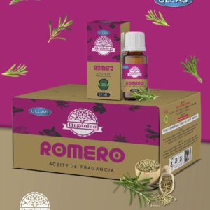 A3-Romero caja 12 botes de 10ml de aceites fragancia orgánico 100% natural ULLAS