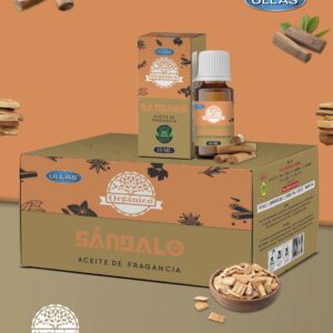 A3-Sándalo caja 12 botes de 10ml de aceites fragancia orgánico 100% natural ULLAS