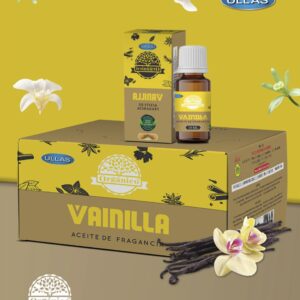 A3-Vainilla caja 12 botes de 10ml de aceites fragancia orgánico 100% natural ULLAS