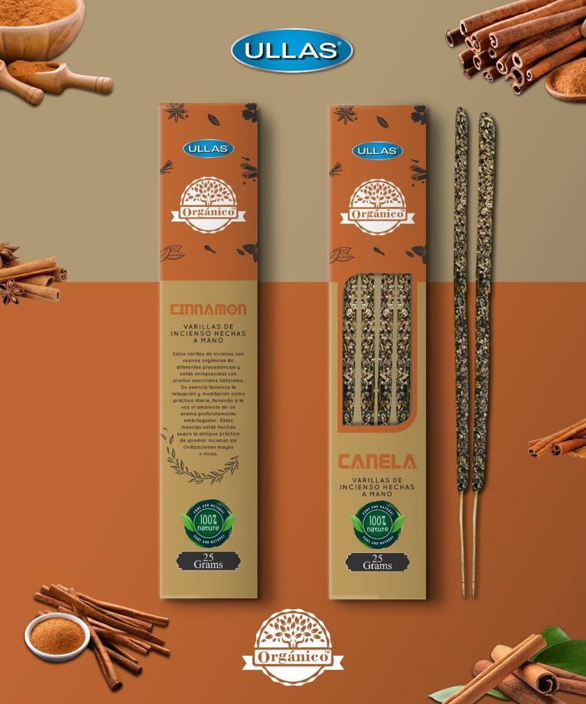 A3-Caja varas Canela orgánico 100% natural ULLAS 300gr