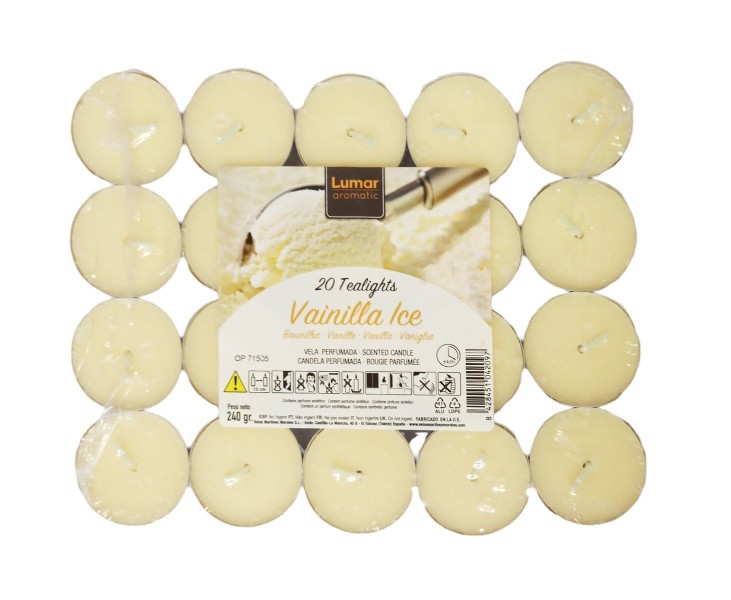 **B3/G-Pack 20 velas de té perfumada vainilla ice