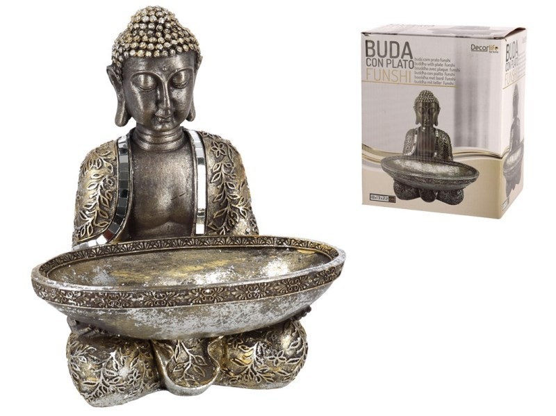 B4R/G-Buda Con Plato Funshi 18X13X22cm