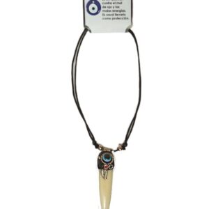 **B2-Collar colmillo con ojo turco esotérico amuleto