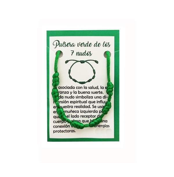 **B3-Pulsera Verde de los 7 nudos