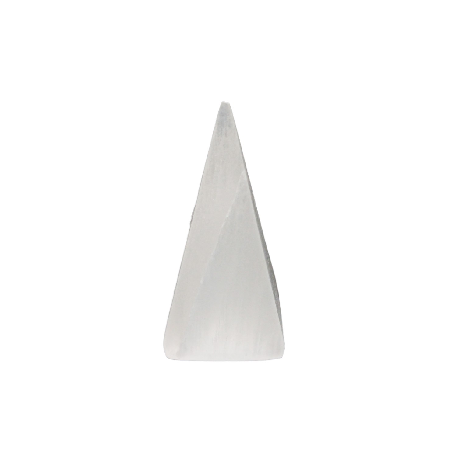 B3-Pirámide Selenita mediana 10cm aproximadamente