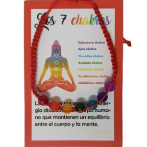 B2-Pulsera tela roja los 7 chakras esotérica