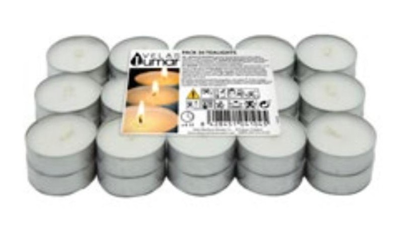 **B3/G- Pack 30 velas de te blancas