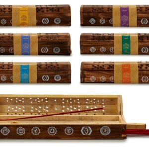 A2/G-Incensario horizontal chakras con 10 varillas incienso (precio por unidad)