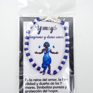 Pulsera cuentas Yemanyá "Límpiame y dame Amor"