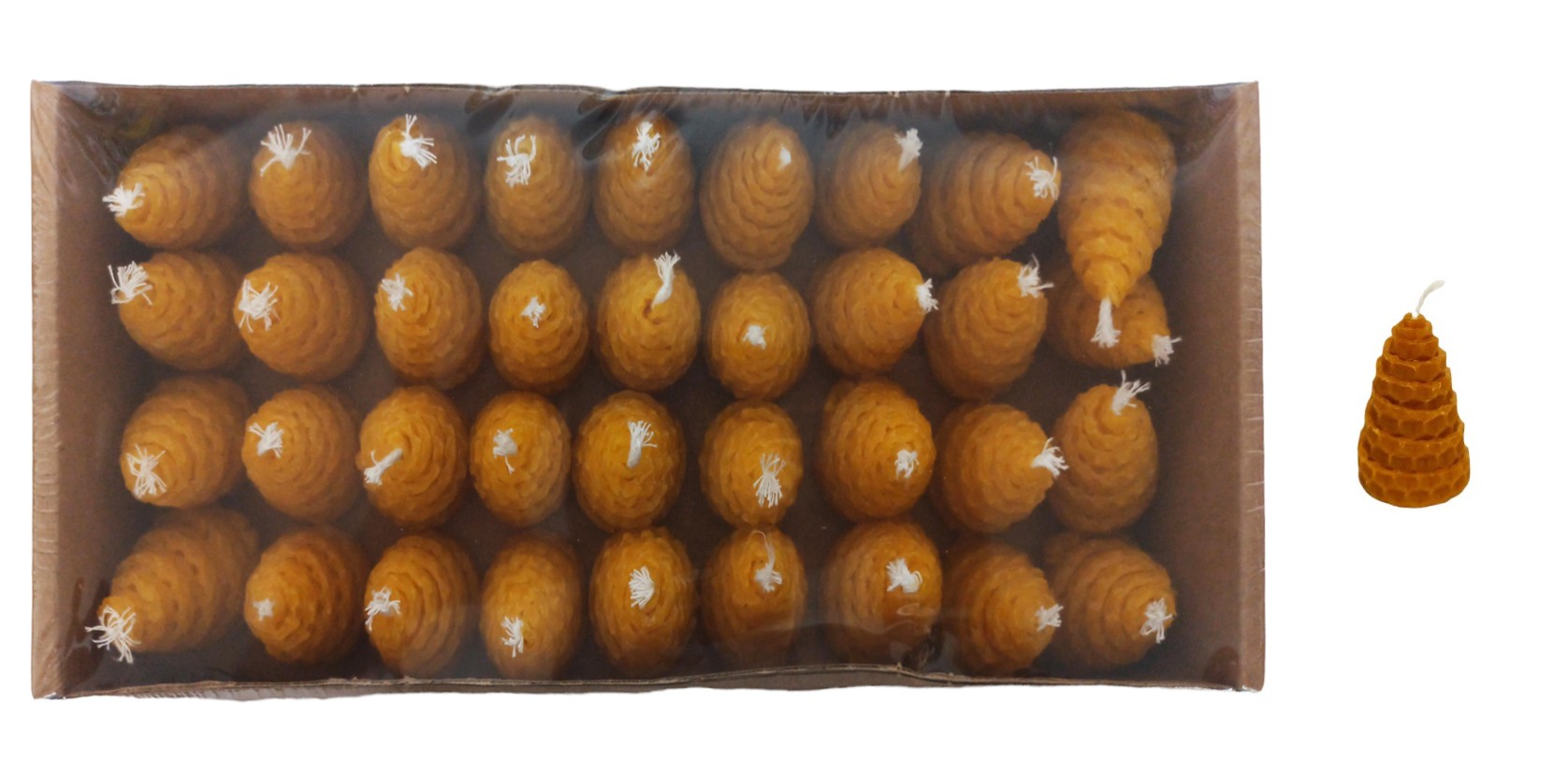 **B2-Caja 36 velas mini cono bujía panal miel