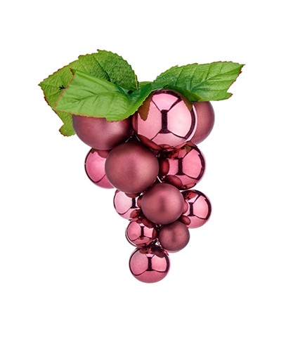 G-PROMOCION Colgador Mini racimo bolas rosas de Navidad 20x15x15cm