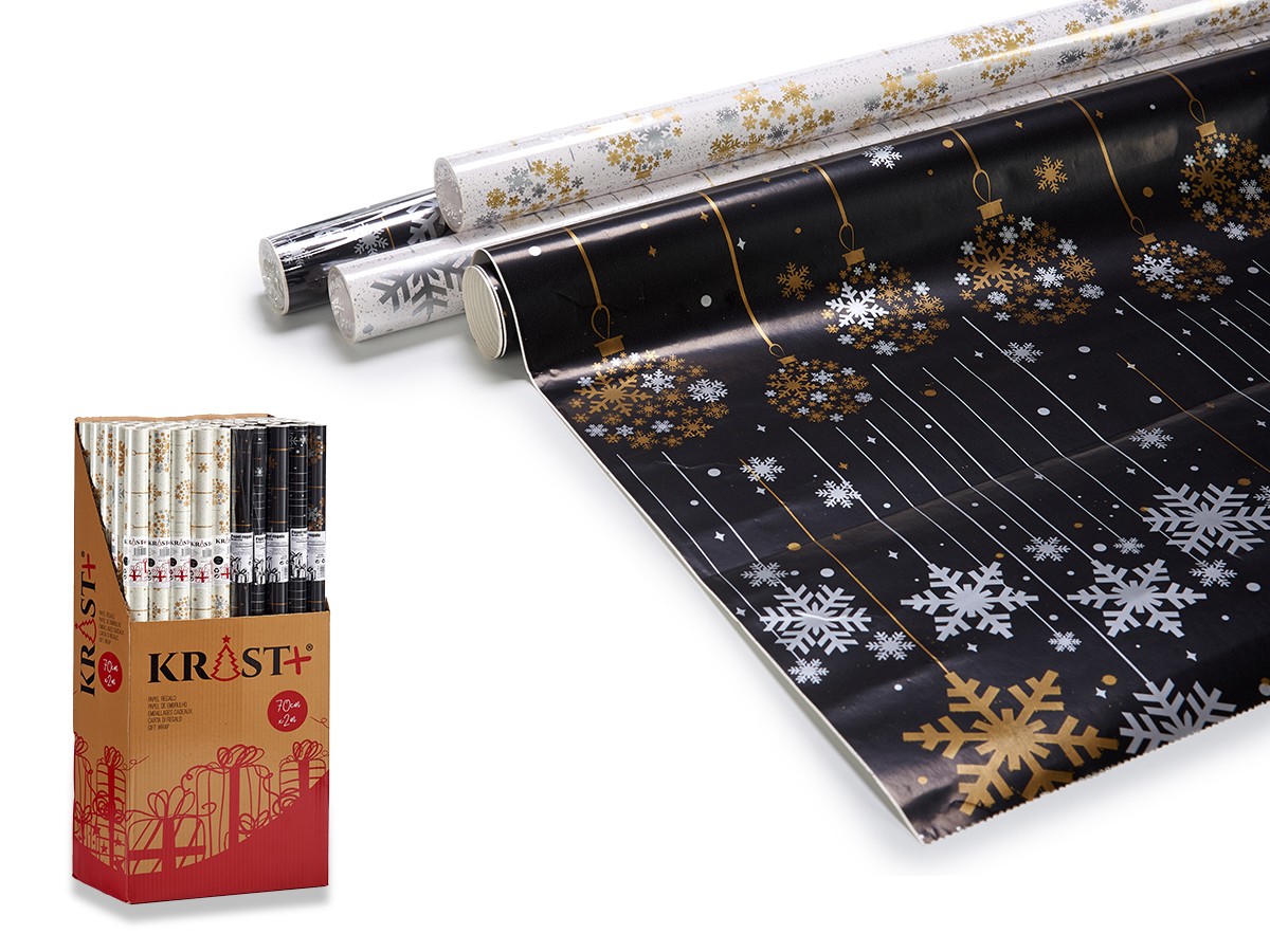 G-PROMOCION Caja 50 rollos papel de regalo decoración navideña 70x200cm (precio por caja)