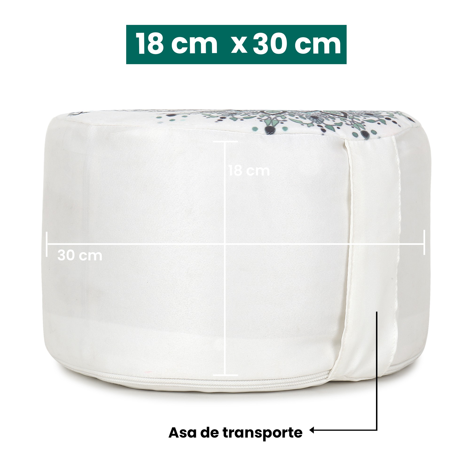 **PROMOCION Zafu blanco con árbol de la vida 30cm x 18cm (precio por unidad)