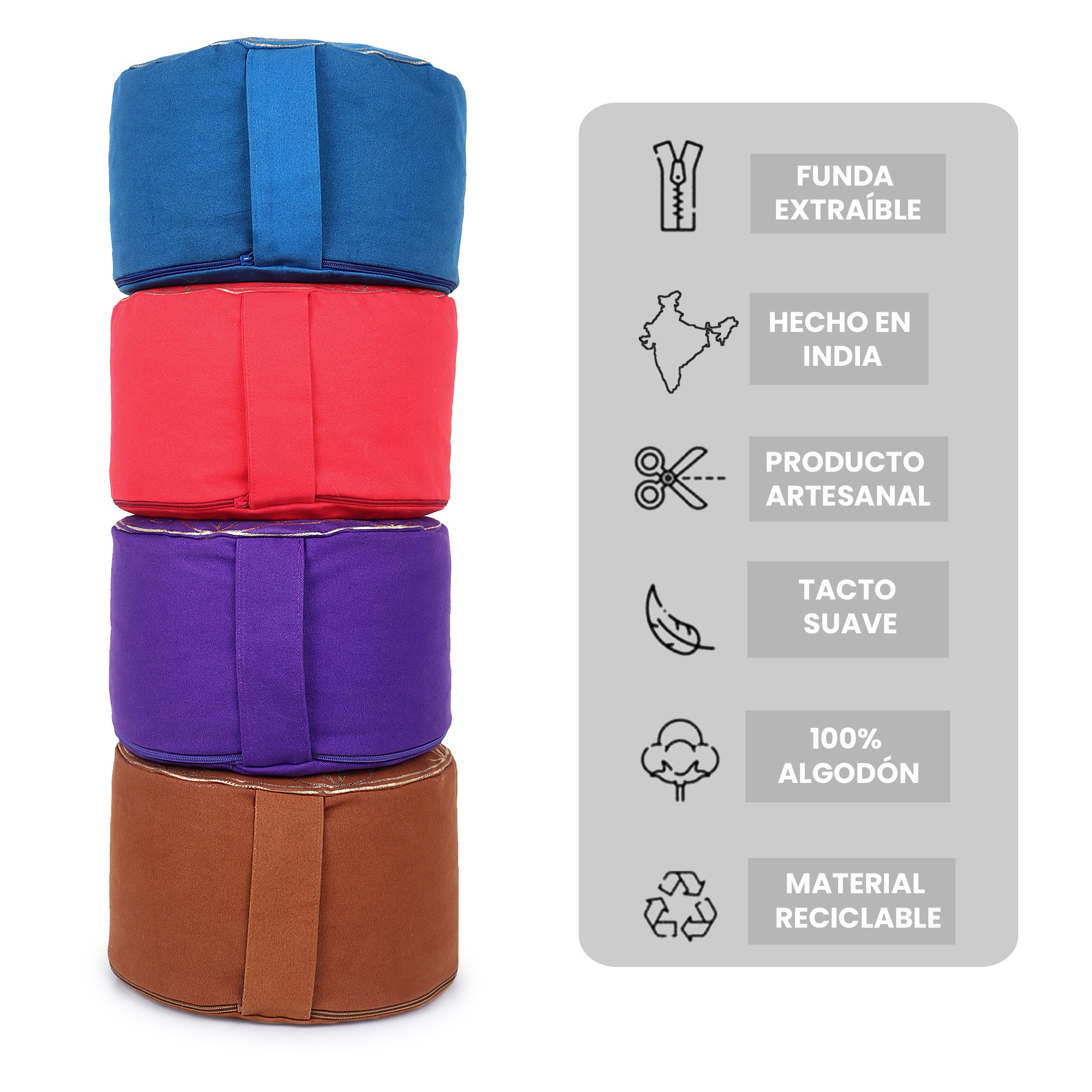 **PROMOCION Zafu con Flor de la Vida 30cm x 18cm (precio por unidad)