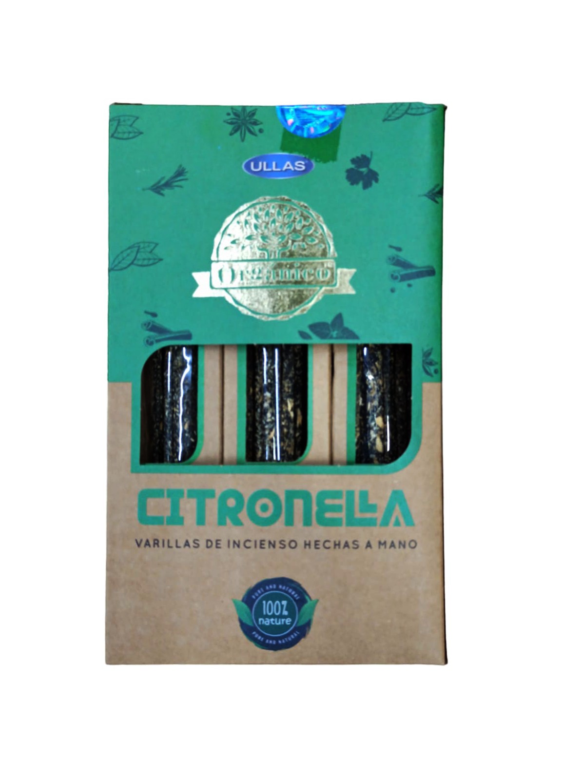 **A3-Caja varas Citronela orgánico 100% natural ULLAS 300gr