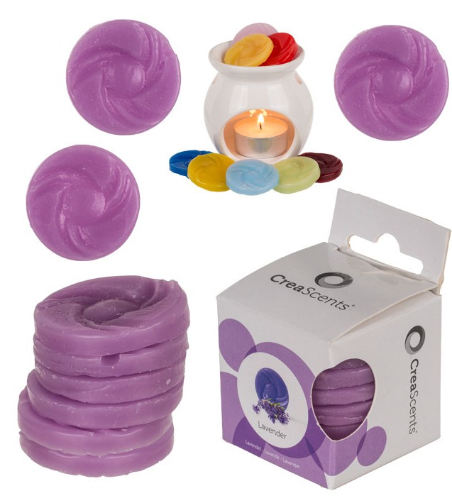 **Caja con 6 pastillas de cera perfumada Lavanda para quemador