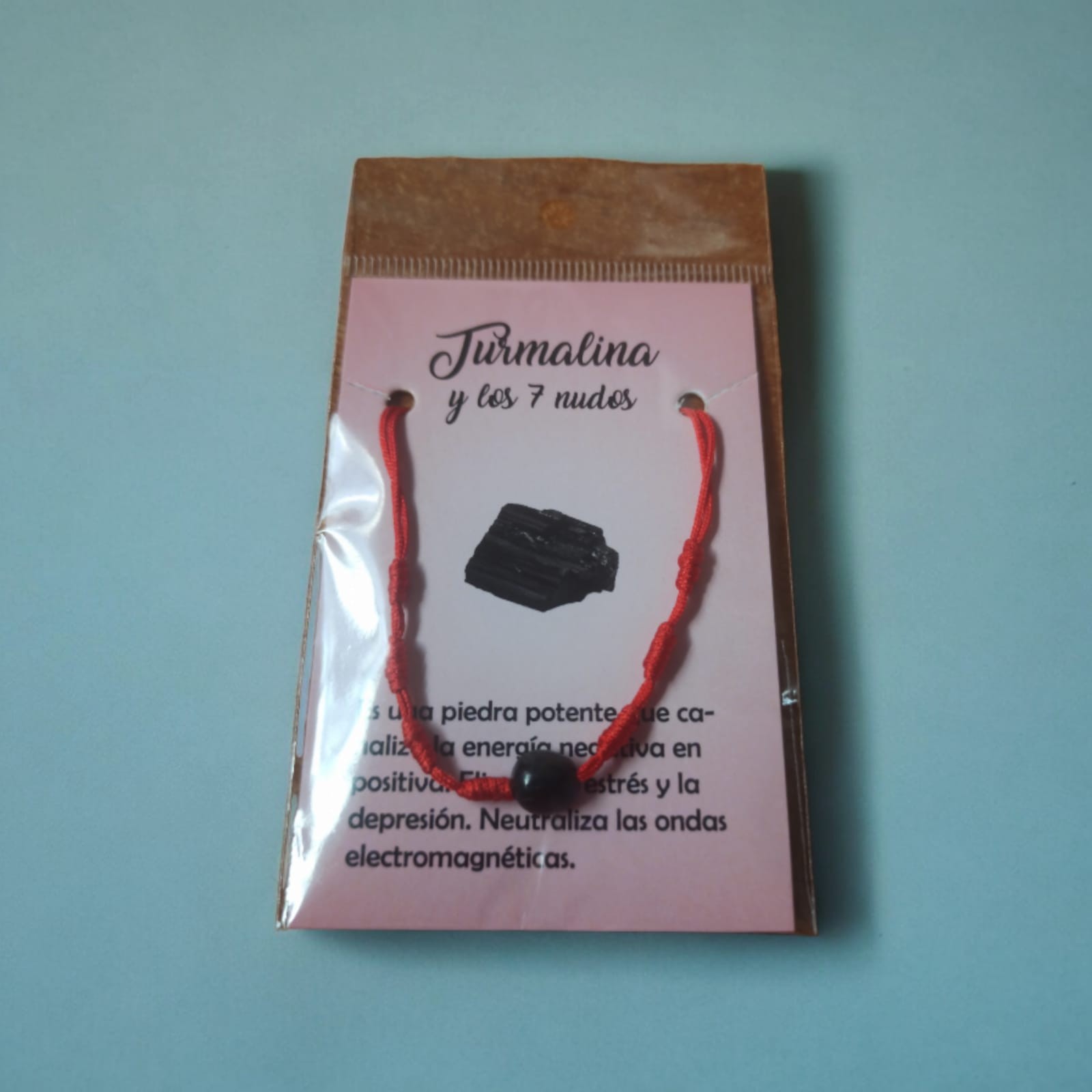 **Pulsera 7 nudos con turmalina