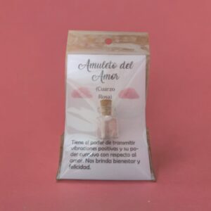 B2/Frasco de Cuarzo rosa pequeño 5 gramos Amuleto del Amor (precio por unidad)