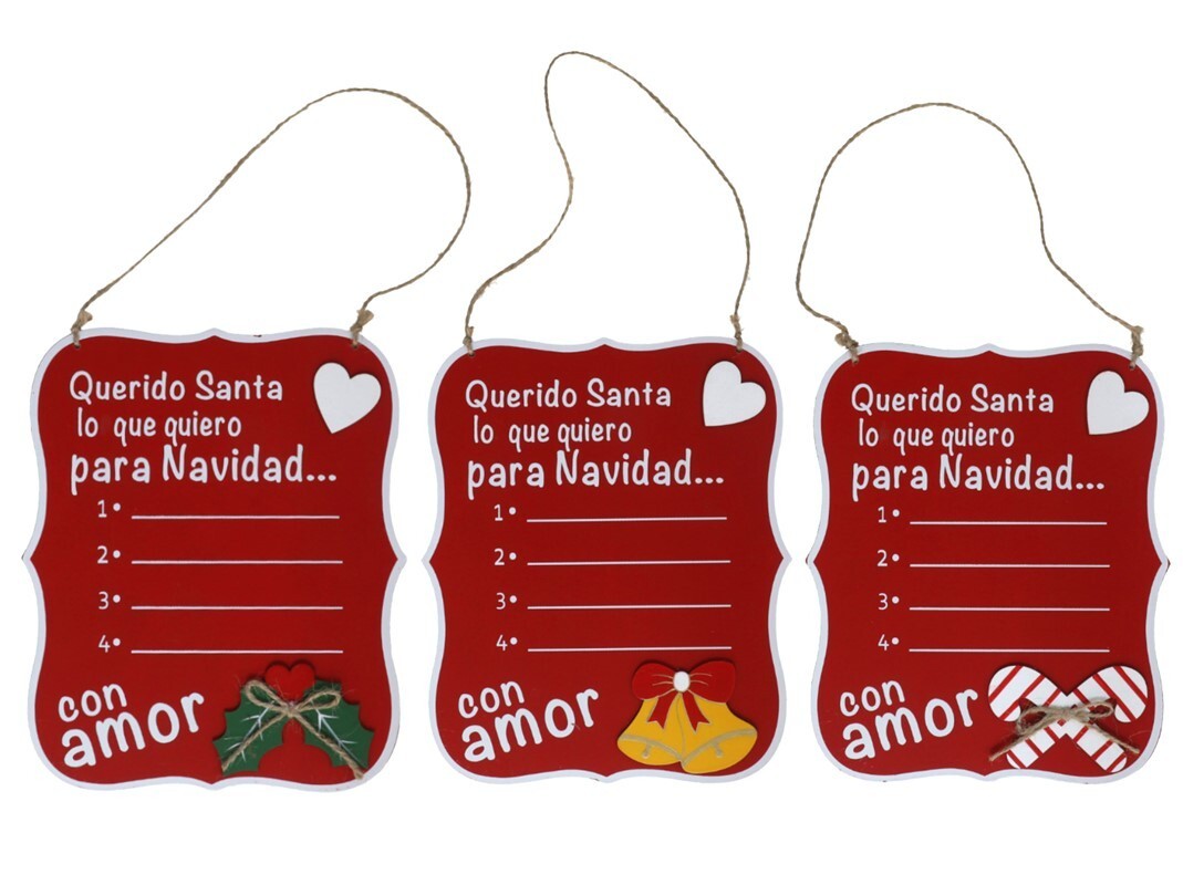 G-Colgante Xmas Pizarra Santa (Precio por unidad)