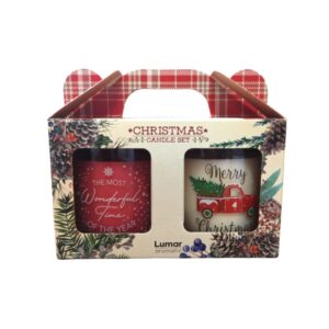 B3/G-Set christmas de 2 velas perfumadas en vaso cristal (precio por set de dos velas)