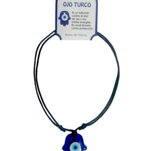 **B3-Collar esotérico mano fátima ojo turco cristal