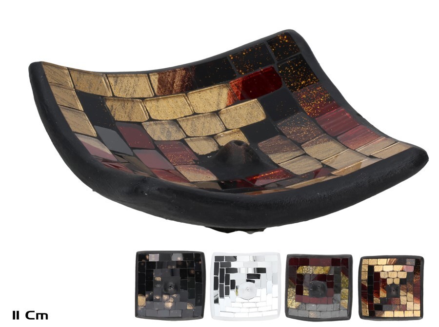 **G-Plato cuadrado incienso golden mosaico (precio por unidad)