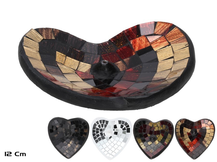 **G-Plato corazón incienso golden mosaico (precio por unidad)