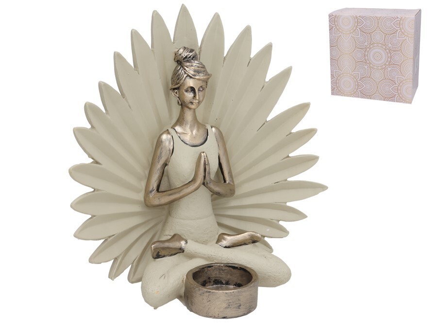 G-Figura Yoga Sarayu Portavelas 23x13x23,5cm