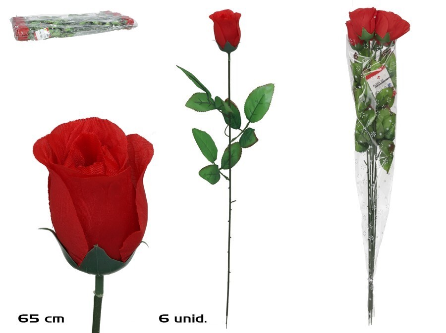 **G-PROMOCION Set de 6 Rosas afrodita 65cm