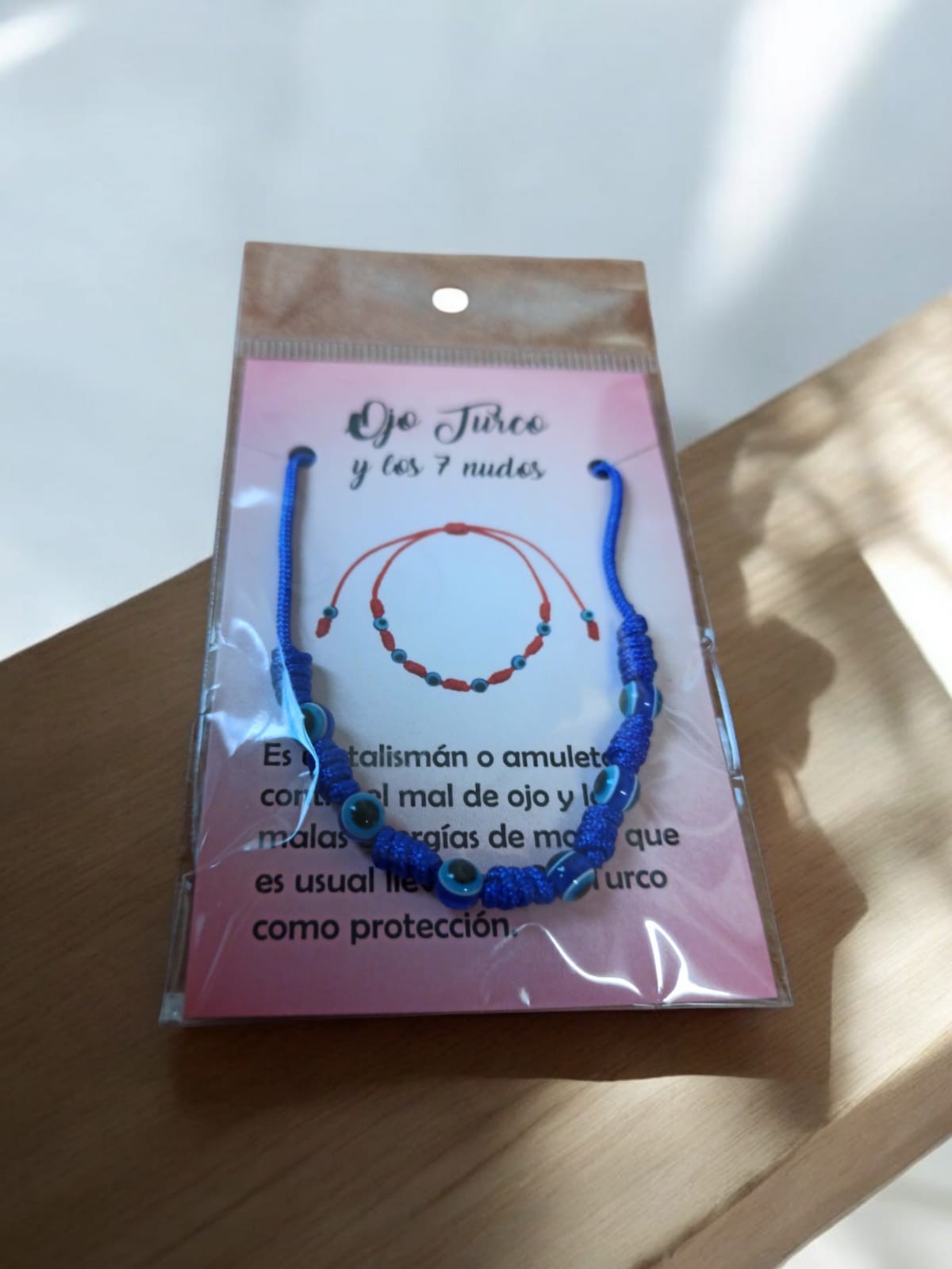 **Pulsera 7 nudos Azul con ojos turcos