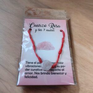**Pulsera 7 nudos Cuarzo Rosa
