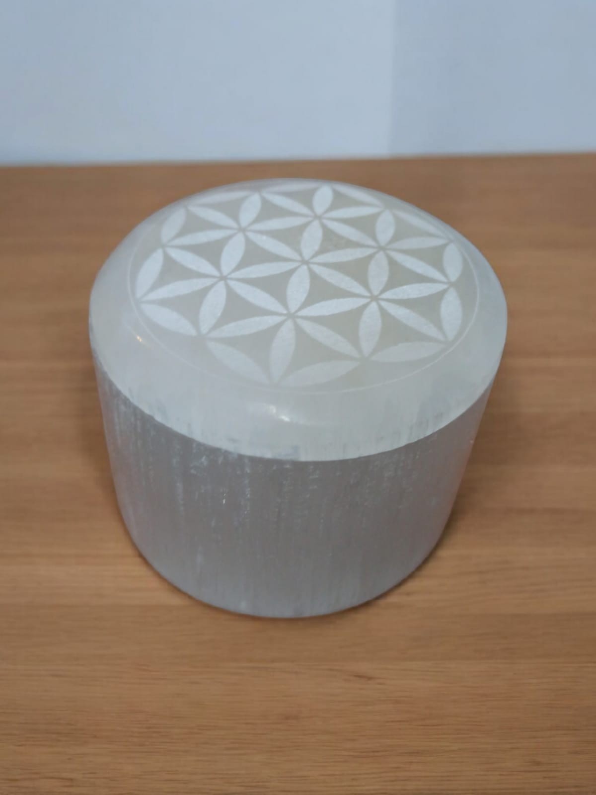 **Joyero Selenita Flor de Vida 8cmx5cm