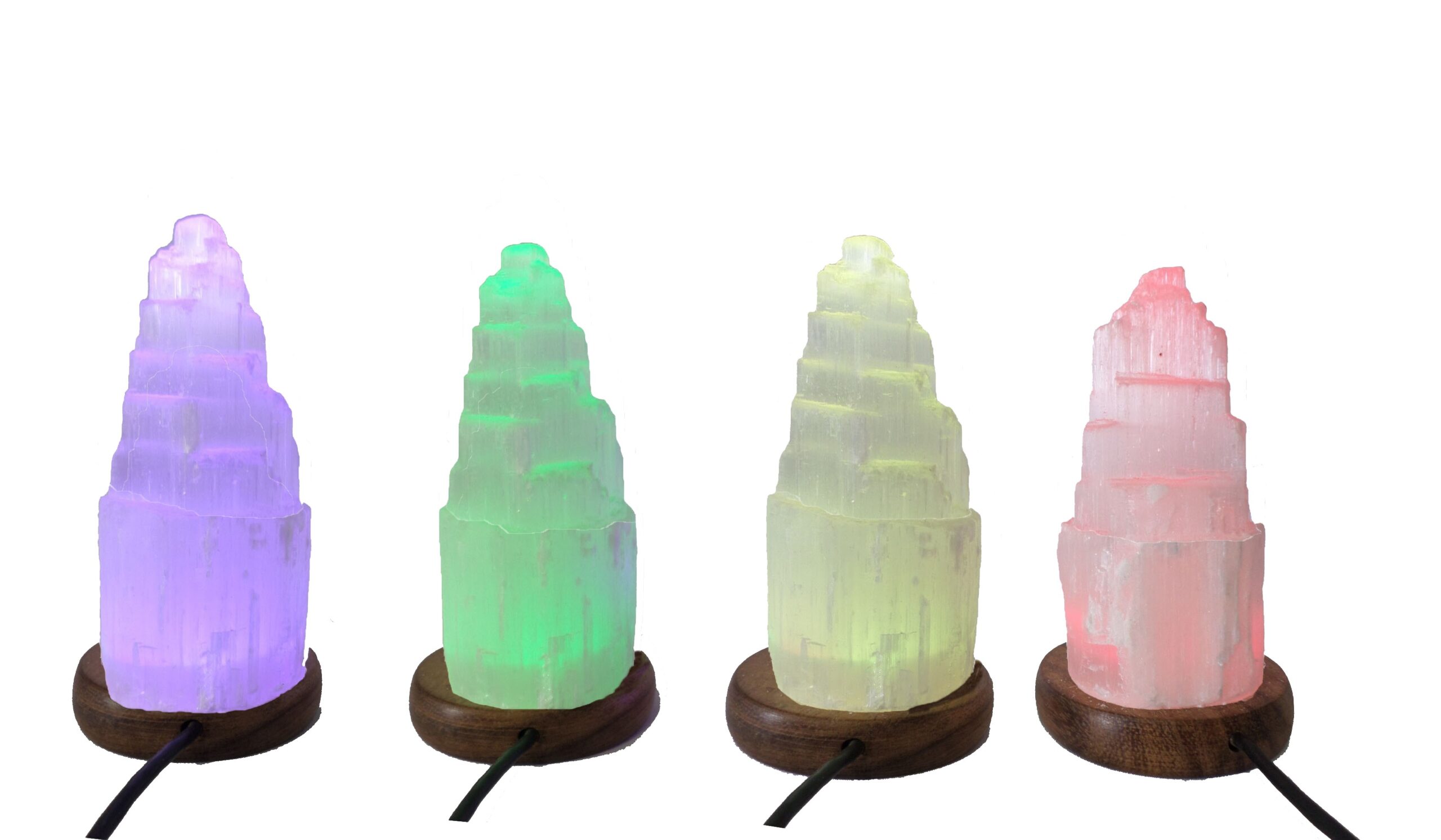 **B2-Lámpara USB Selenita natural (Cambia de color) 10-15cm