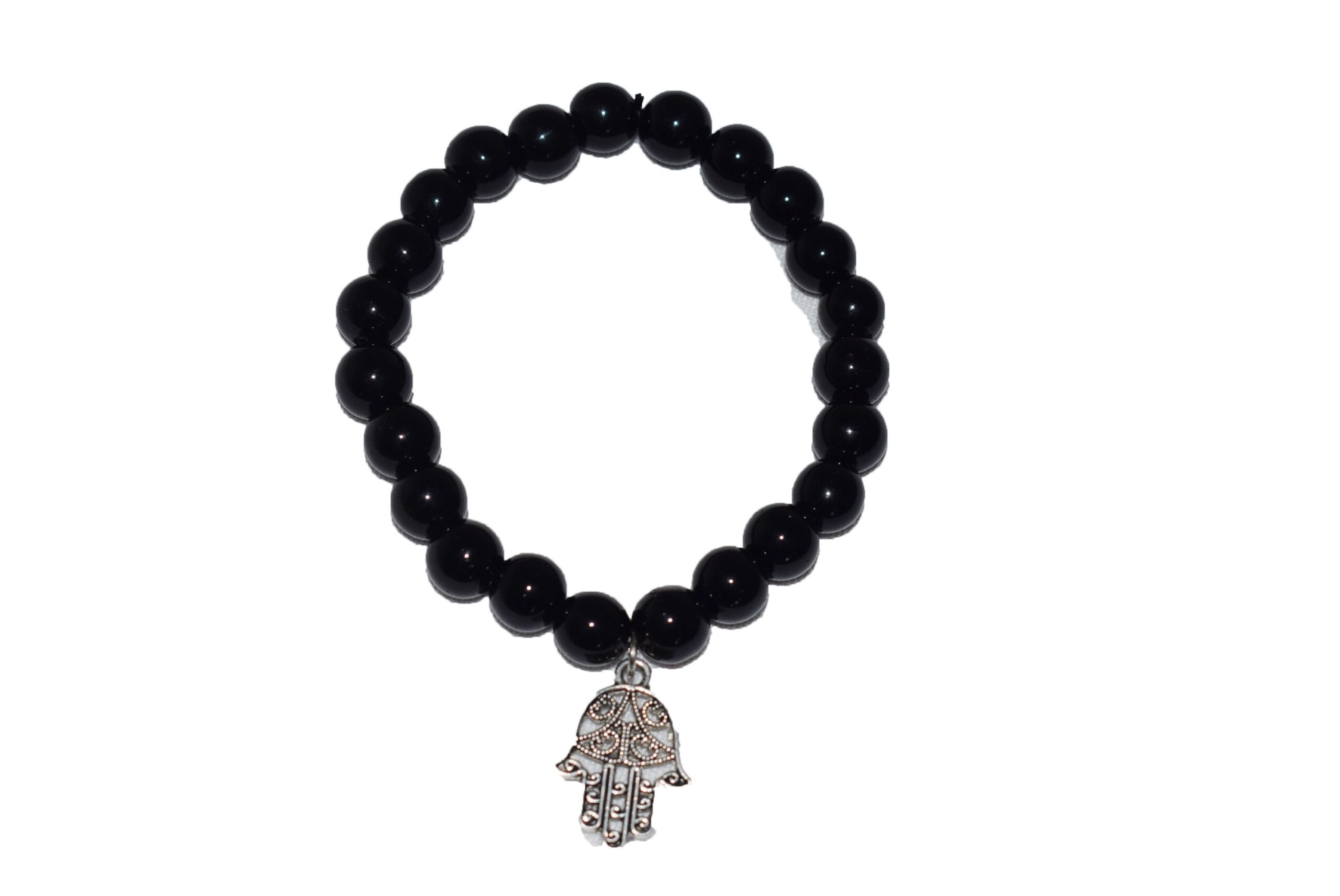 B2-Pulsera 8mm Turmalina negra Mineral Charm