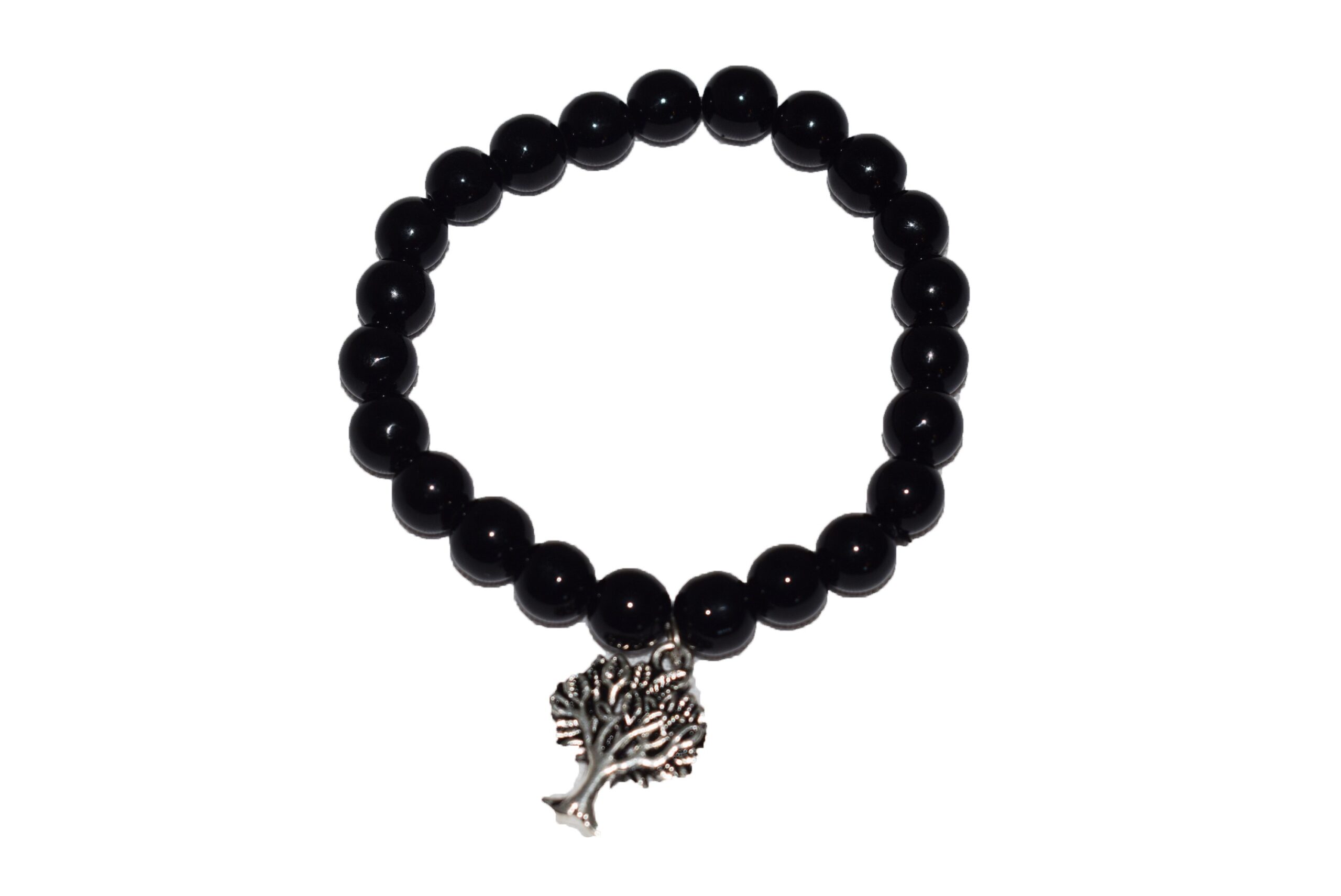 B2-Pulsera 8mm Turmalina negra Mineral Charm