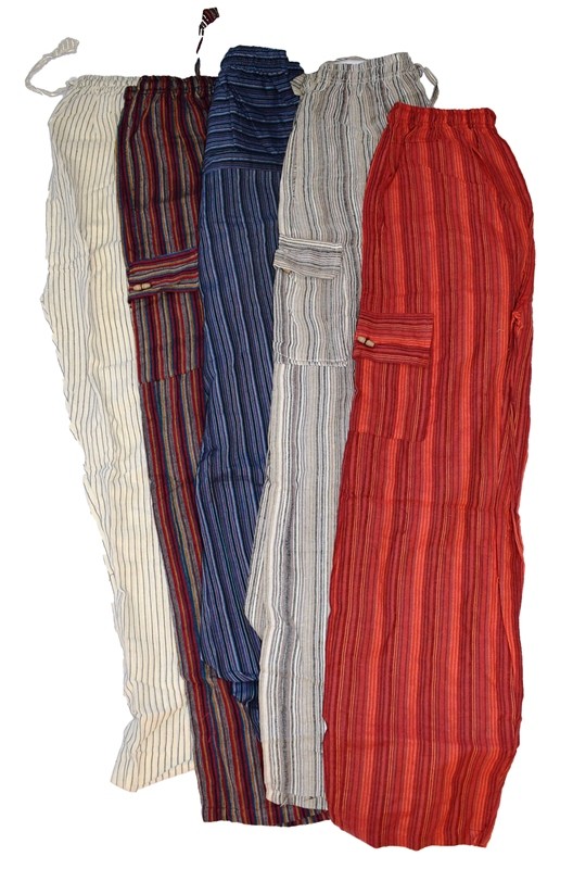 Pantalón Líneas estrecho Nepali Algodon (varios diseños y tallas) precio por unidad