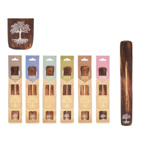 **G-Incensario de madera con árbol de la vida 31cm (Precio por unidad)